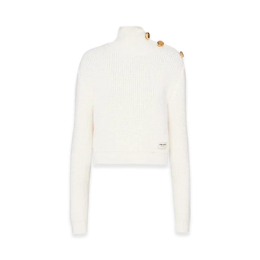 PRADA Women's Wool Turtleneck Sweater "White"