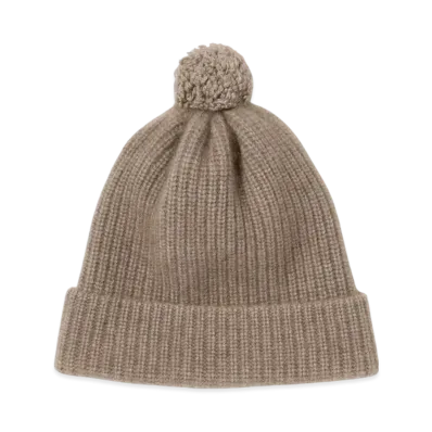 AURALEE Baby Cashmere Night Knit Cap "Natural Brown"