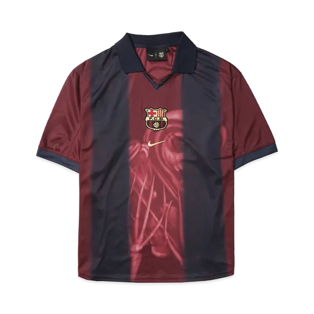 Travis Scott Cactus Jack x Nike x FC Barcelona Retro 2000/01 Home Skeleton Jersey "Burgundy"
