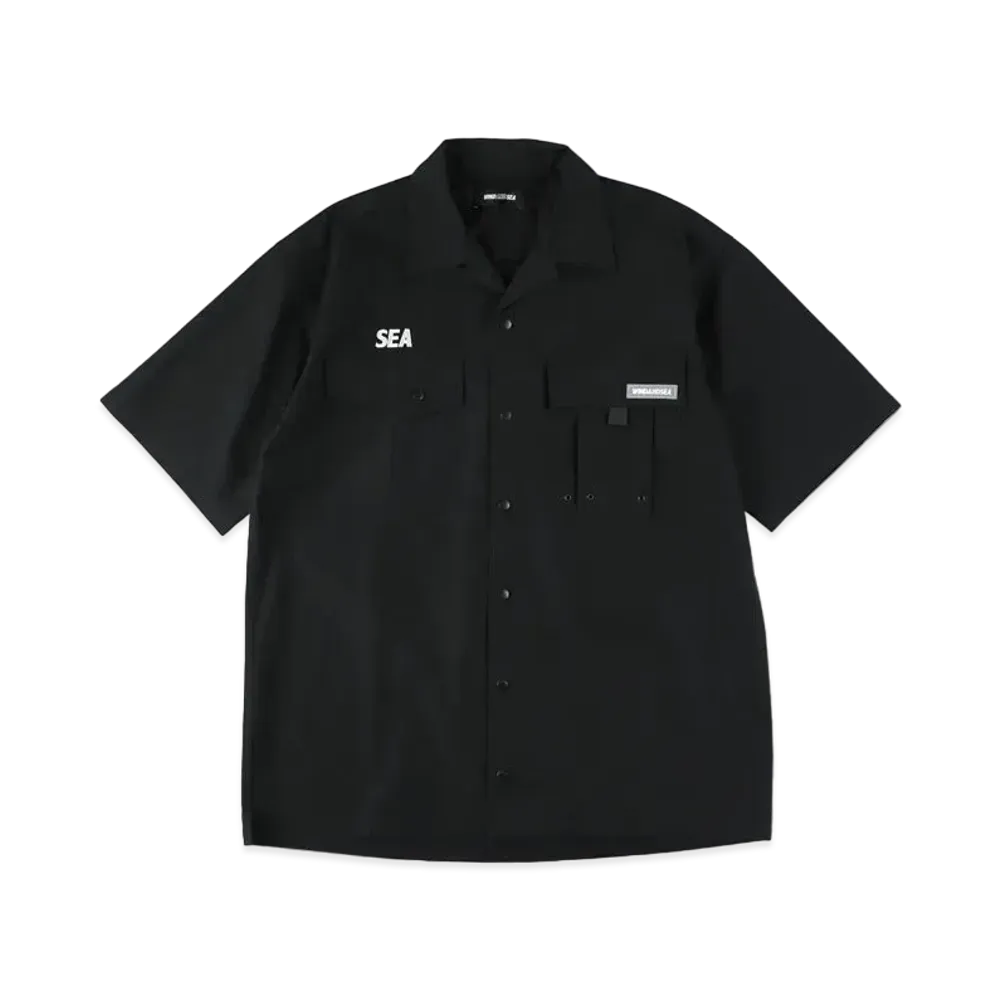 WIND AND SEA Water Repellent Nylon Shirt "Black"