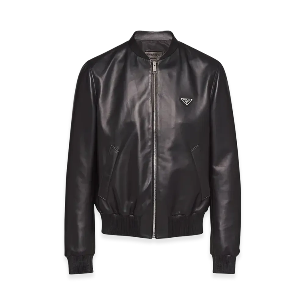 PRADA Nappa Leather Bomber Jacket "Black"