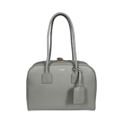 Burberry Medium Leather Half Cube Bag "Cloud Grey"
