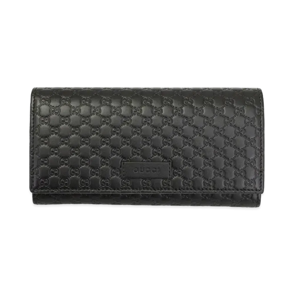 GUCCI Micro Guccissima Long Wallet "Black"