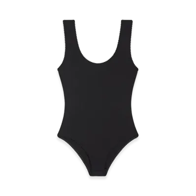 PHOEBE PHILO Women's Scalloped One-Piece "Black"