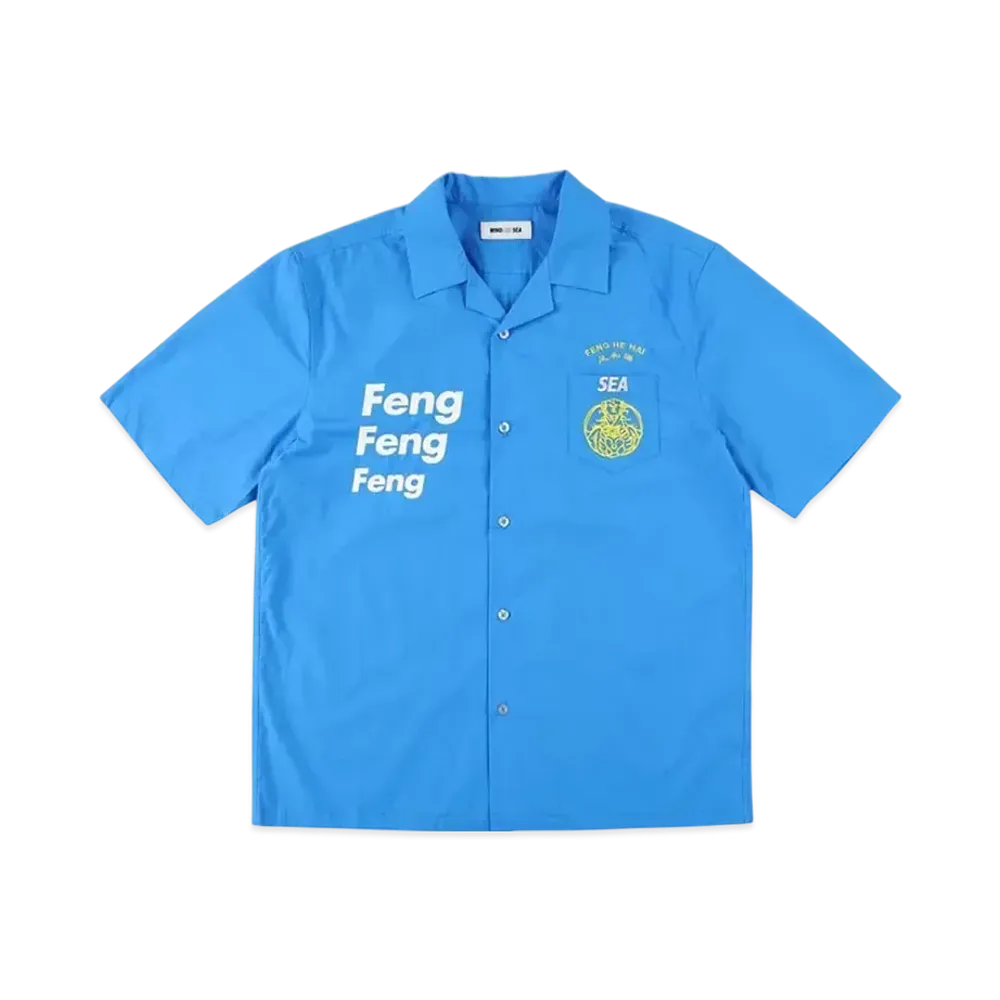 WIND AND SEA F-H-H Open Collar S/S Shirt "Blue"
