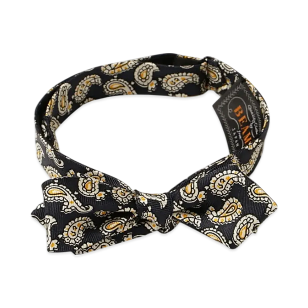BEAMS Silk Bow Tie Paisley Print "Green"