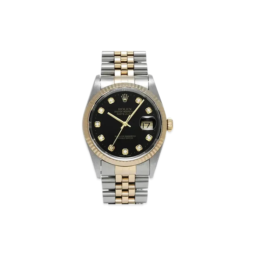 ROLEX Datejust 10P Diamonds "Black/Stainless Steel/Yellow Gold"