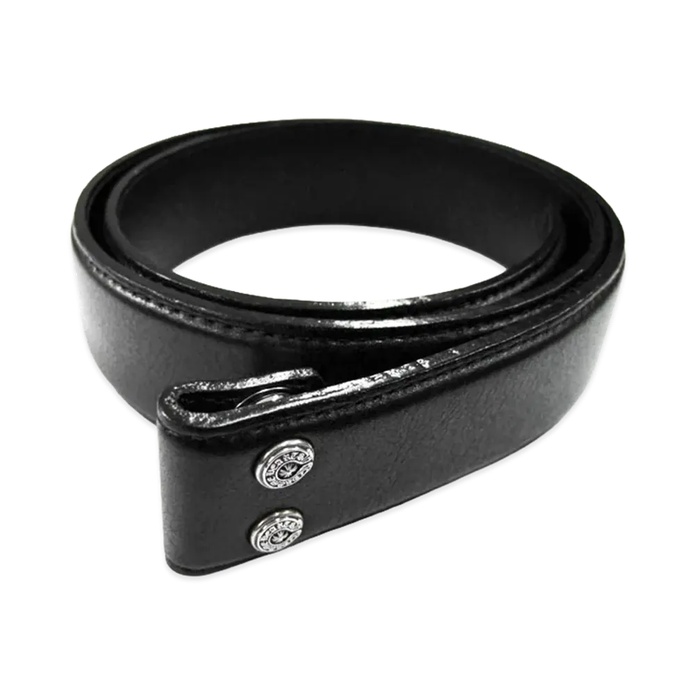 Chrome Hearts Plain Leather 1.5 Belt Horseshoe Rivet "Black"