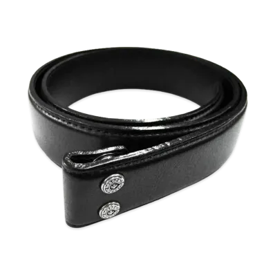 Chrome Hearts Plain Leather 1.5 Belt Horseshoe Rivet "Black"
