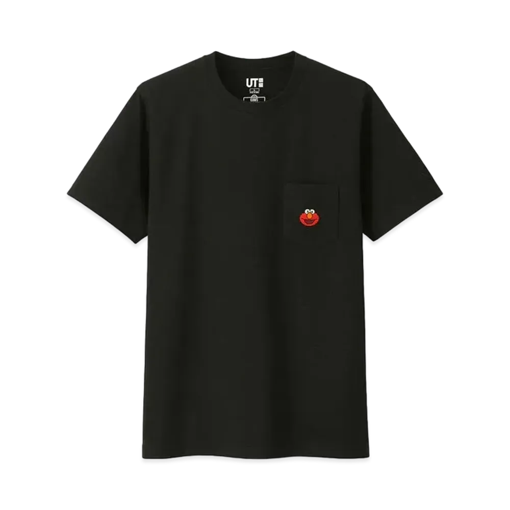 KAWS x Uniqlo x Sesame Street Elmo Pocket Tee "Black"