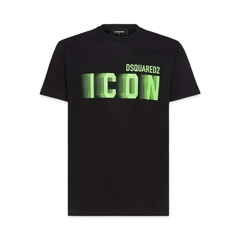 Dsquared2 Icon Blur Cool Fit T-Shirt "Black/Green Fluo"