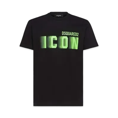 Dsquared2 Icon Blur Cool Fit T-Shirt "Black/Green Fluo"