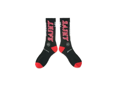 SAINT Mxxxxxx Socks Aint "Black/Red"