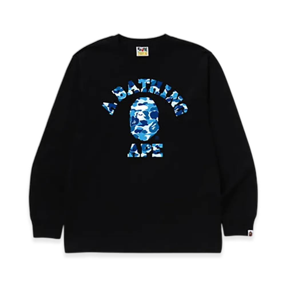A BATHING APE ABC Camo College LS Tee "Black/Blue"