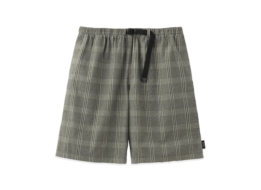 SEDAN ALL-PURPOSE Cotton Linen Plaid Shorts "Olive Houndtooth"