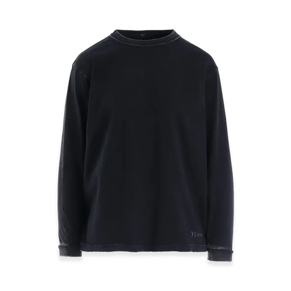 Y's 7.4oz Cotton Jersey Sulfur-dyed Long Sleeve Tee "Black"
