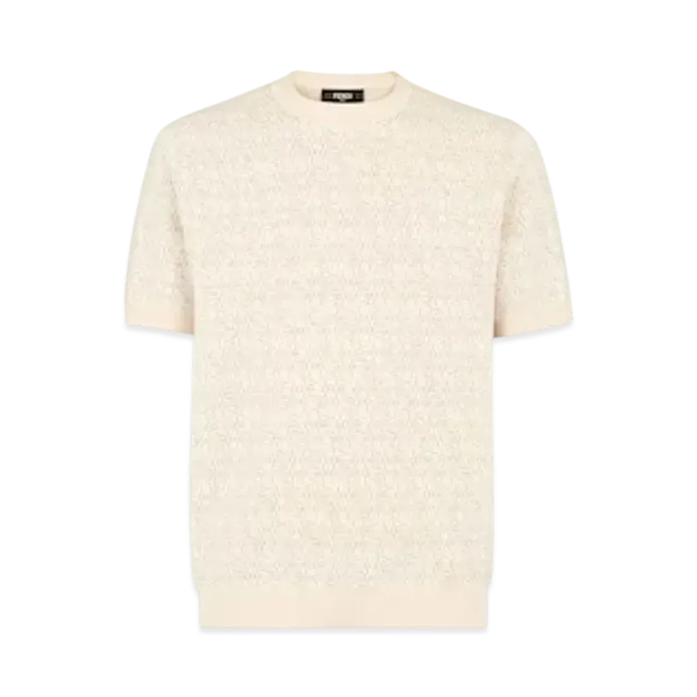 FENDI Men's FF Labyrinth Wool Sweater "Beige"