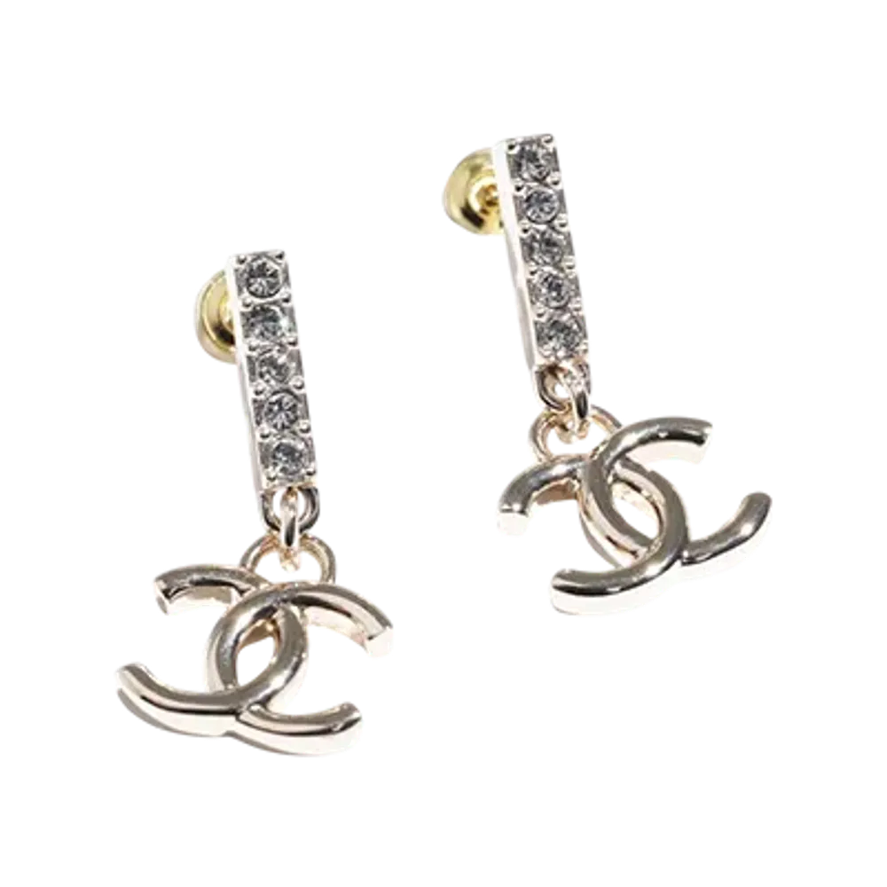 CHANEL Mini CC Logo Earrings "Silver"
