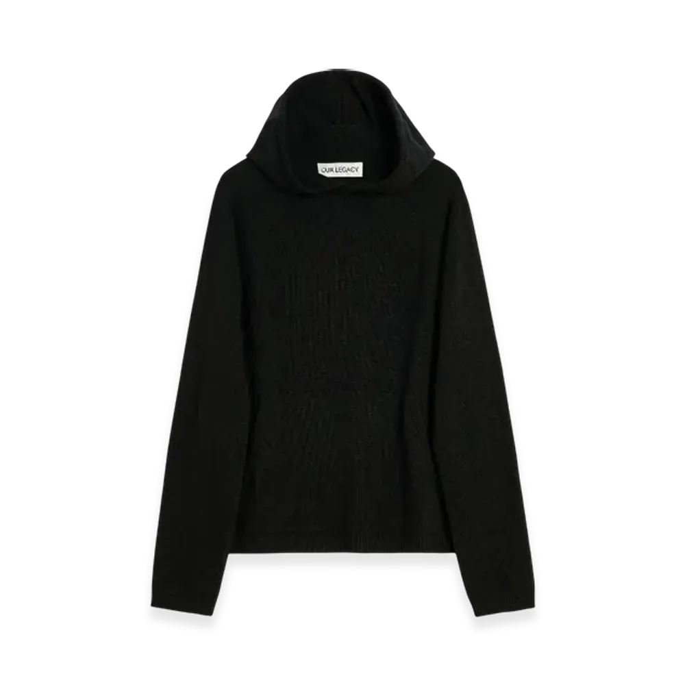 OUR LEGACY Knitted Hoodie "Black Cherub Wool"