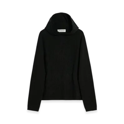 OUR LEGACY Knitted Hoodie "Black Cherub Wool"