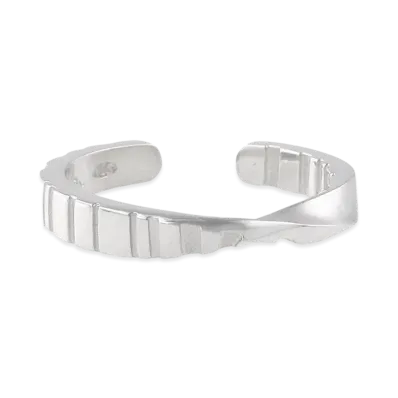 Paul Smith Shadow Stripe Emboss Open Ring "Silver"