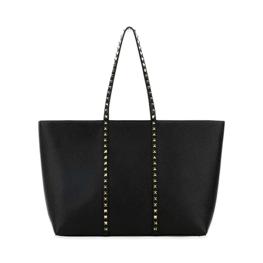 Valentino Women's Leather Medium Rockstud Shopping Bag "Black"