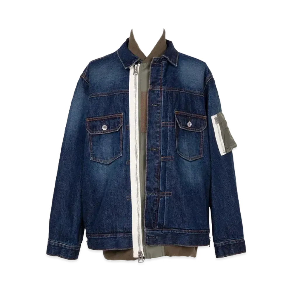 sacai Denim x Nylon Twill Jacket "Blue"