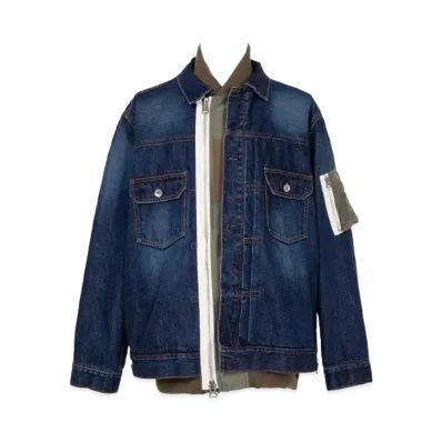 sacai Denim x Nylon Twill Jacket "Blue"
