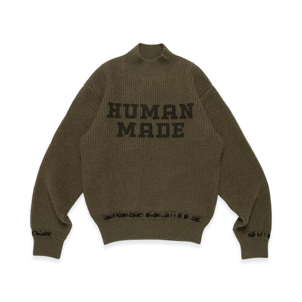 HUMAN MADE Mock Neck Knit Sweater "Olivedrab"