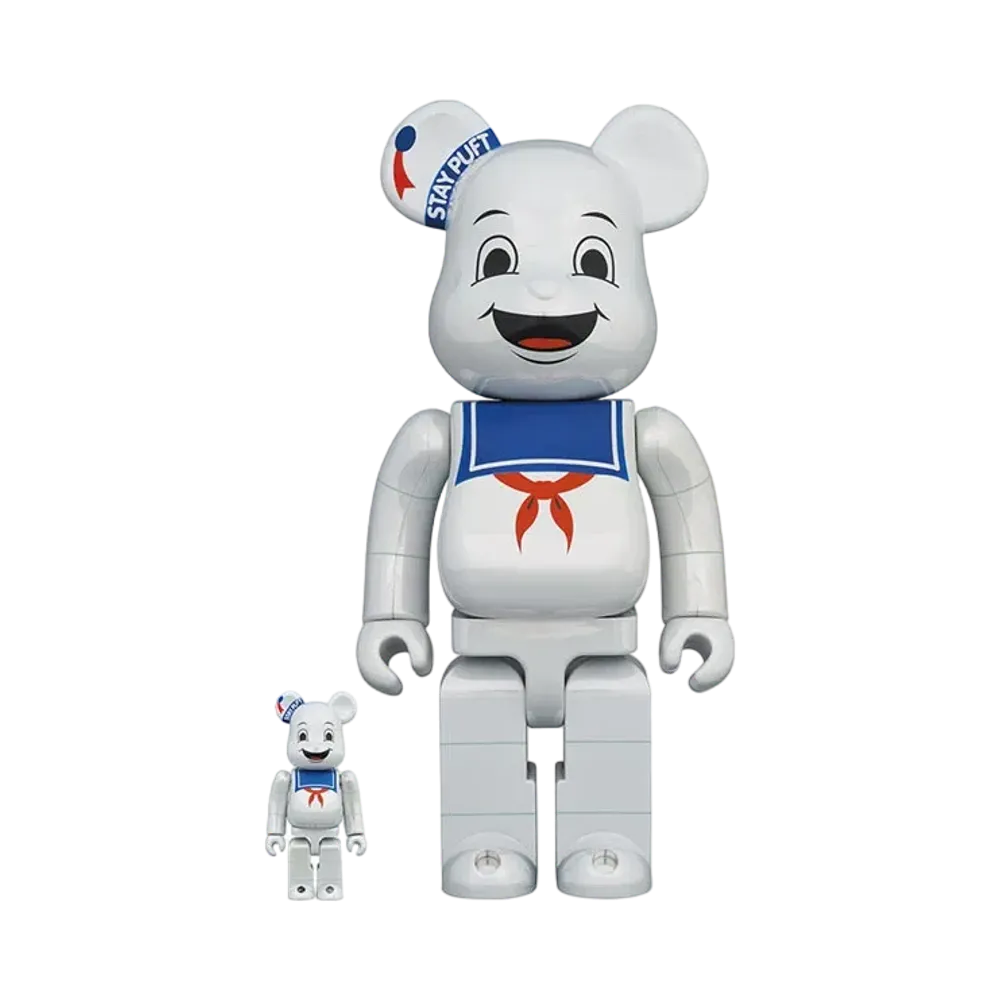 Bearbrick STAY PUFT MARSHMALLOW MAN WHITE CHROME Ver. 100% & 400%