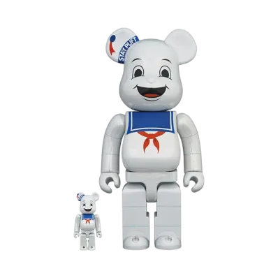 Bearbrick STAY PUFT MARSHMALLOW MAN WHITE CHROME Ver. 100% & 400%