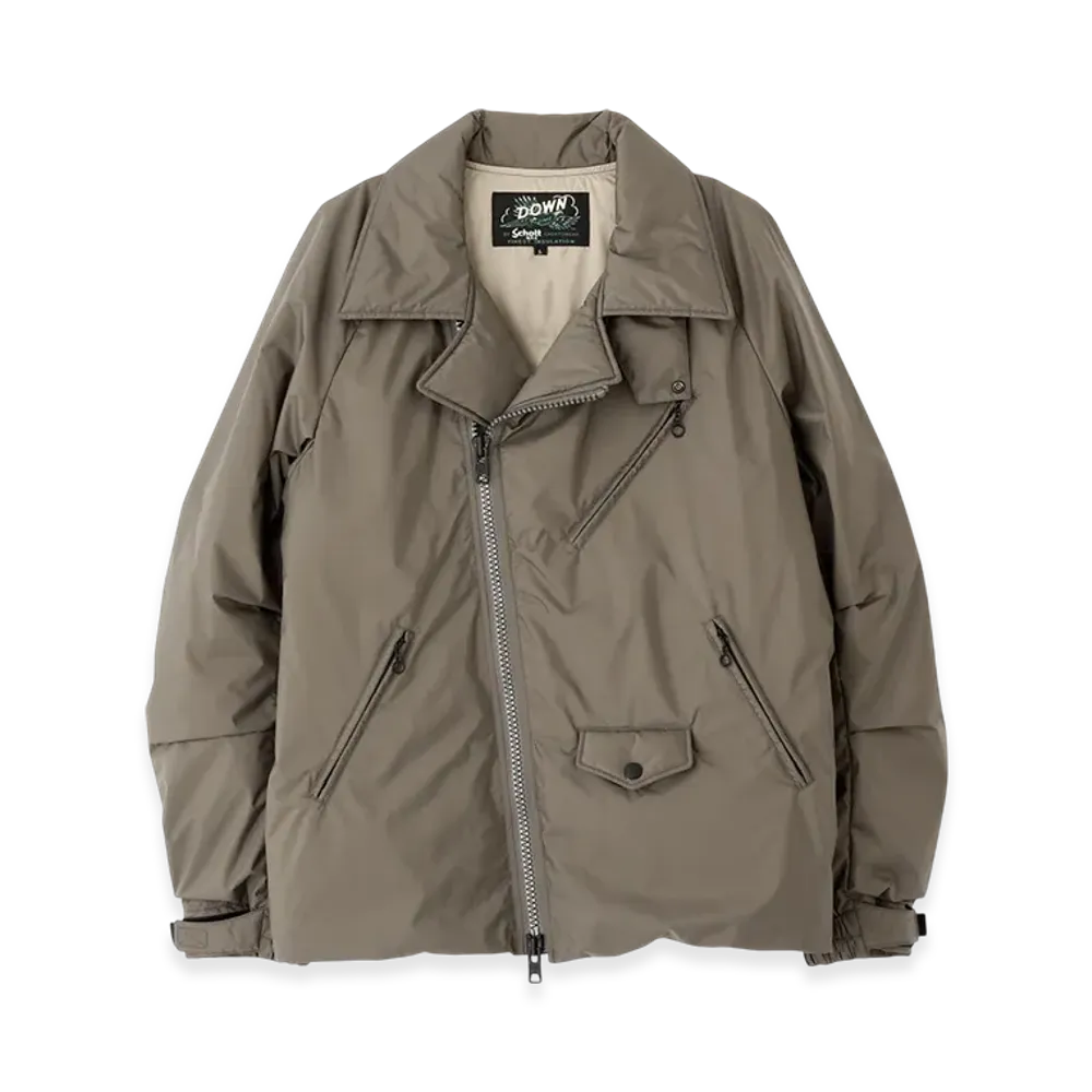 Schott x NANGA Aurora Double Breast Down Jacket "Sage"