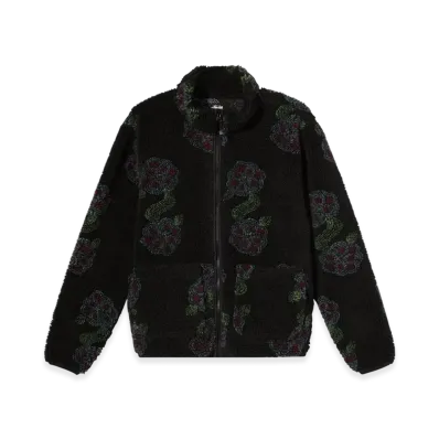 Stussy Flor Sherpa Mock Neck "Black"