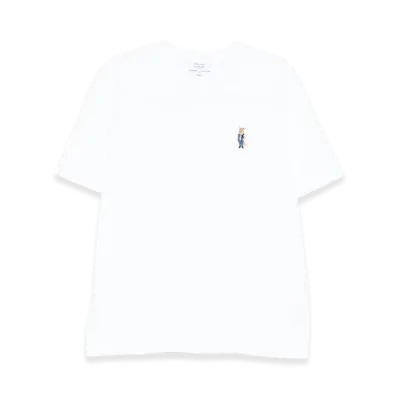 Maison Kitsune T-Shirt With Dressed Fox Embroidery "White"