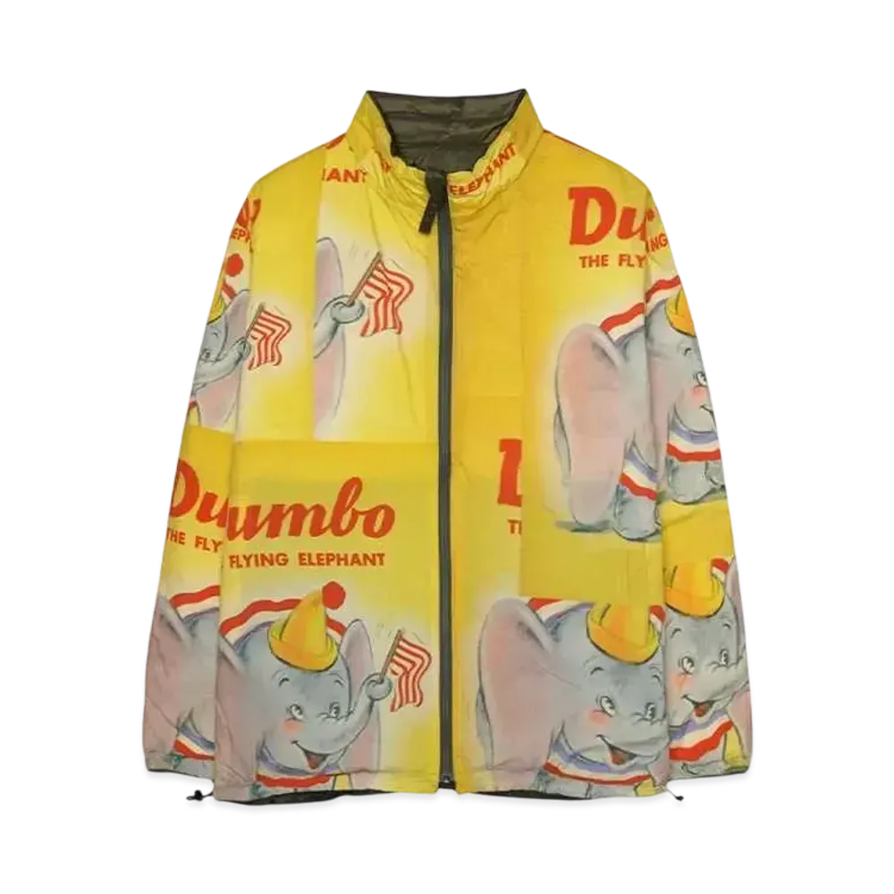DISNEY x PORTER CLASSIC V/P PC LINER NYLON COLLECTION ZIP UP JACKET /DISNEY DUMBO "OLIVE"