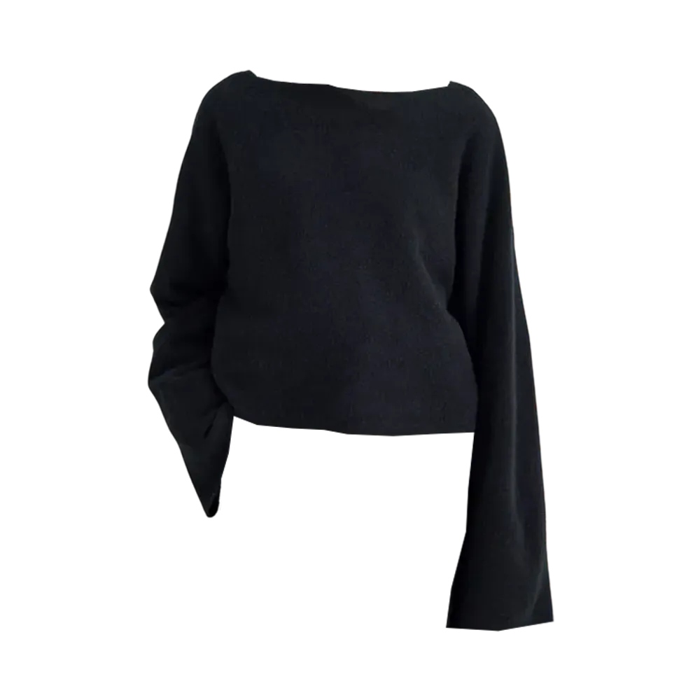 T.T Taiga Takahashi Women's Cashmere Bateau Neck Pullover "Black"