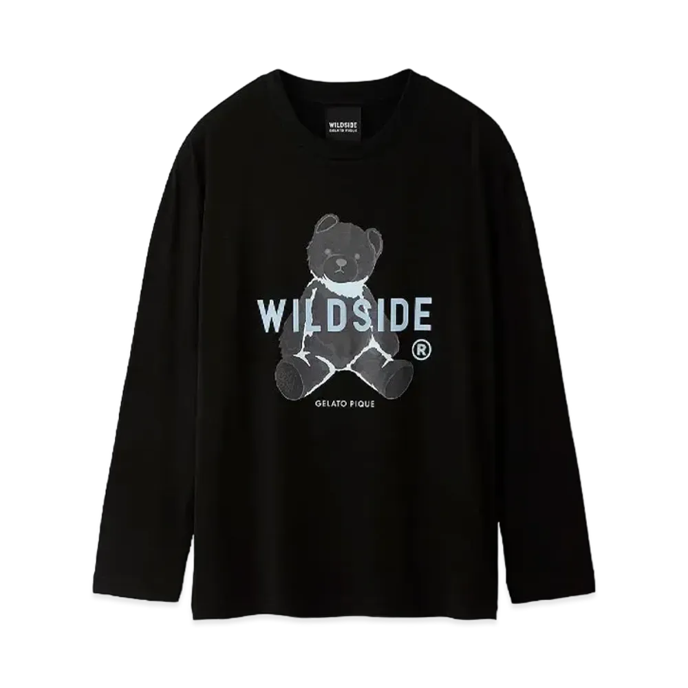 WILDSIDE Yohji Yamamoto x GELATO PIQUE Bear Long Sleeve T-shirt "Black"