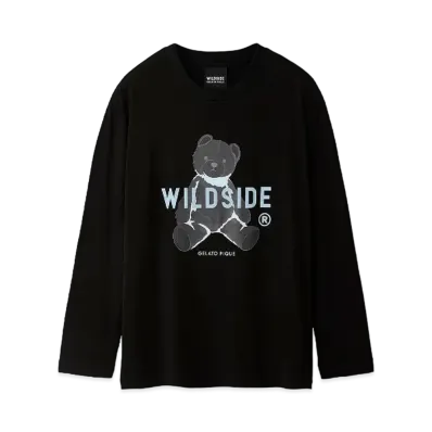 WILDSIDE Yohji Yamamoto x GELATO PIQUE Bear Long Sleeve T-shirt "Black"