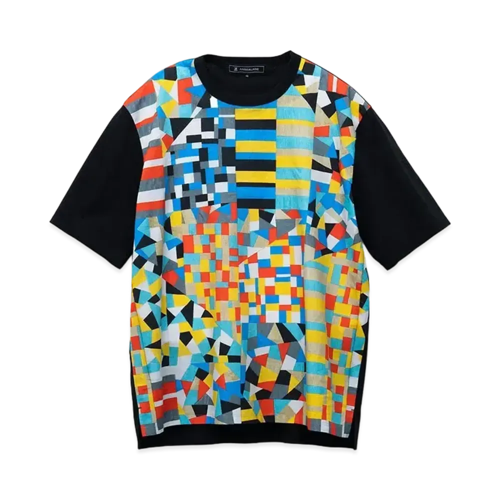 ANREALAGE Patchwork Print Broad T-Shirt "Multi"
