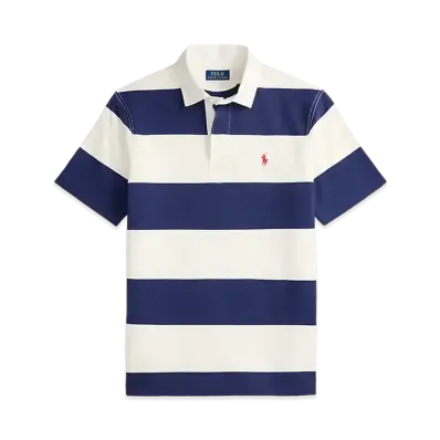 Polo Ralph Lauren Classic Fit Short Sleeve Rugby Shirt "White/Blue"