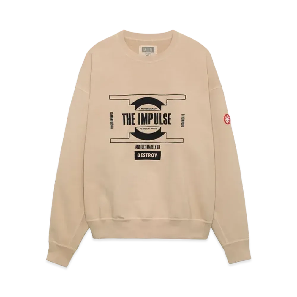 Cav Empt (C.E) OVERDYE IMPULSE CREW NECK "Beige"