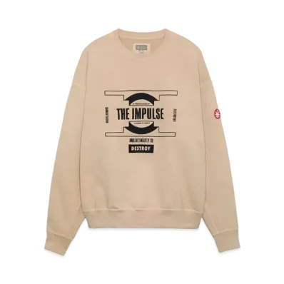 Cav Empt (C.E) OVERDYE IMPULSE CREW NECK "Beige"