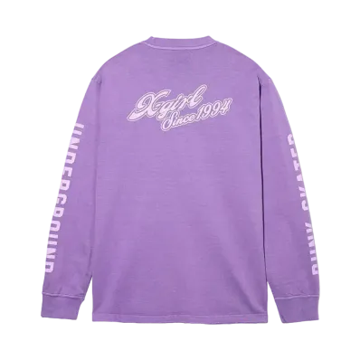 X-Girl Face & Cursive Logo L/S Tee "Purple"