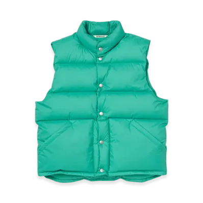 AURALEE Super Light Nylon Ripstop Down Vest "Jade Green"