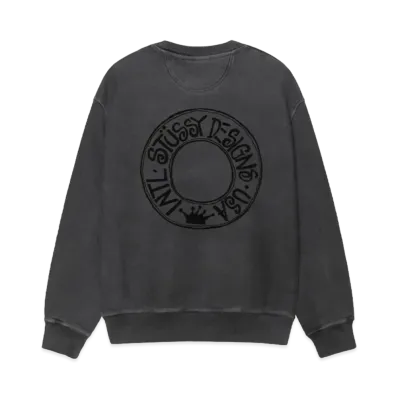 Stussy Buana Pigment Dyed Crew "Black" (FA24)