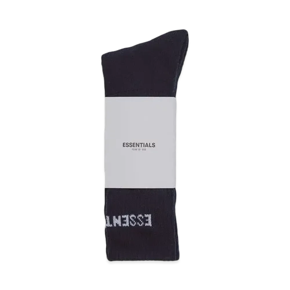 FEAR OF GOD ESSENTIALS Front Logo Crew Socks "Black"