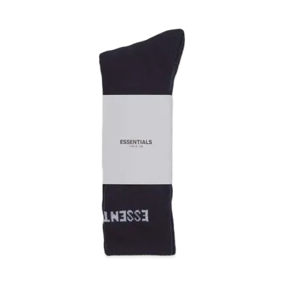 FEAR OF GOD ESSENTIALS Front Logo Crew Socks "Black"