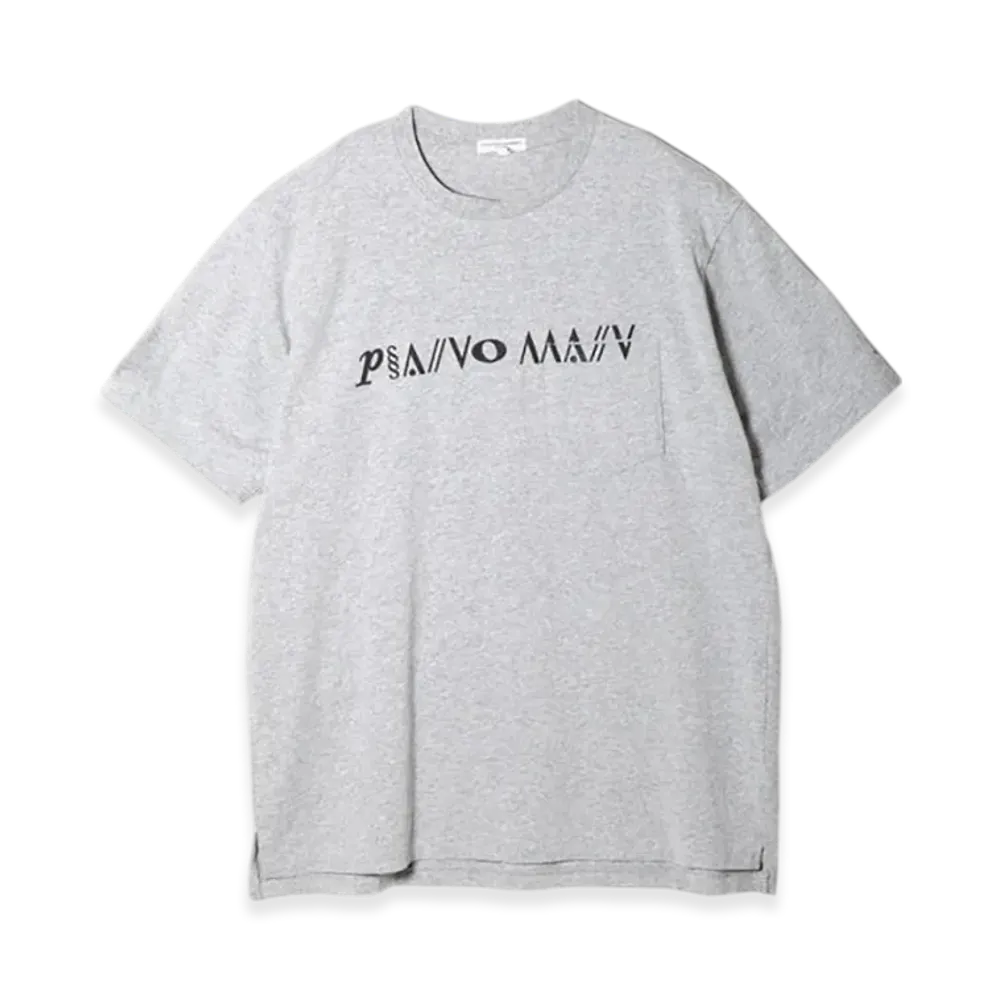 ENGINEERED GARMENTS Printed Cross Neck T-shirt - Piano "Gray"