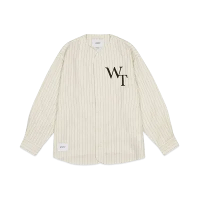 WTAPS League / LS / Cotton. Flannel. Stripe "White"