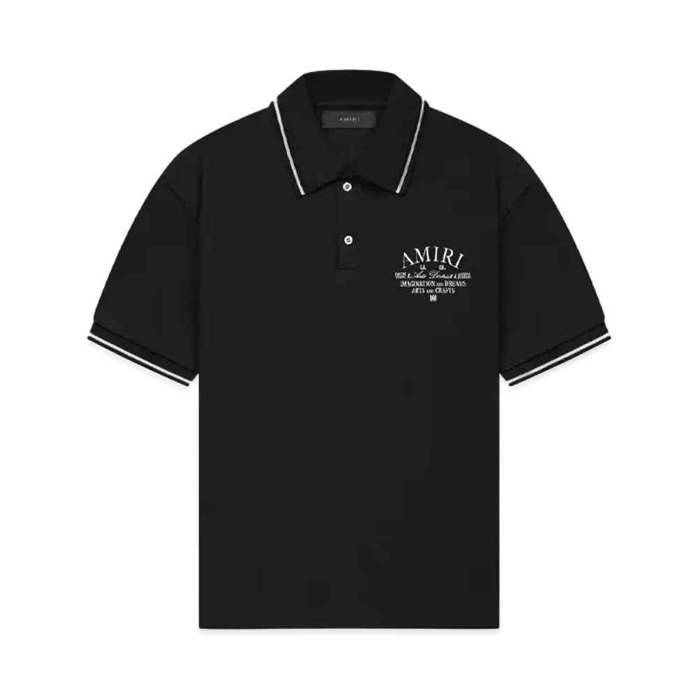 AMIRI Arts District Pique Polo "Black"